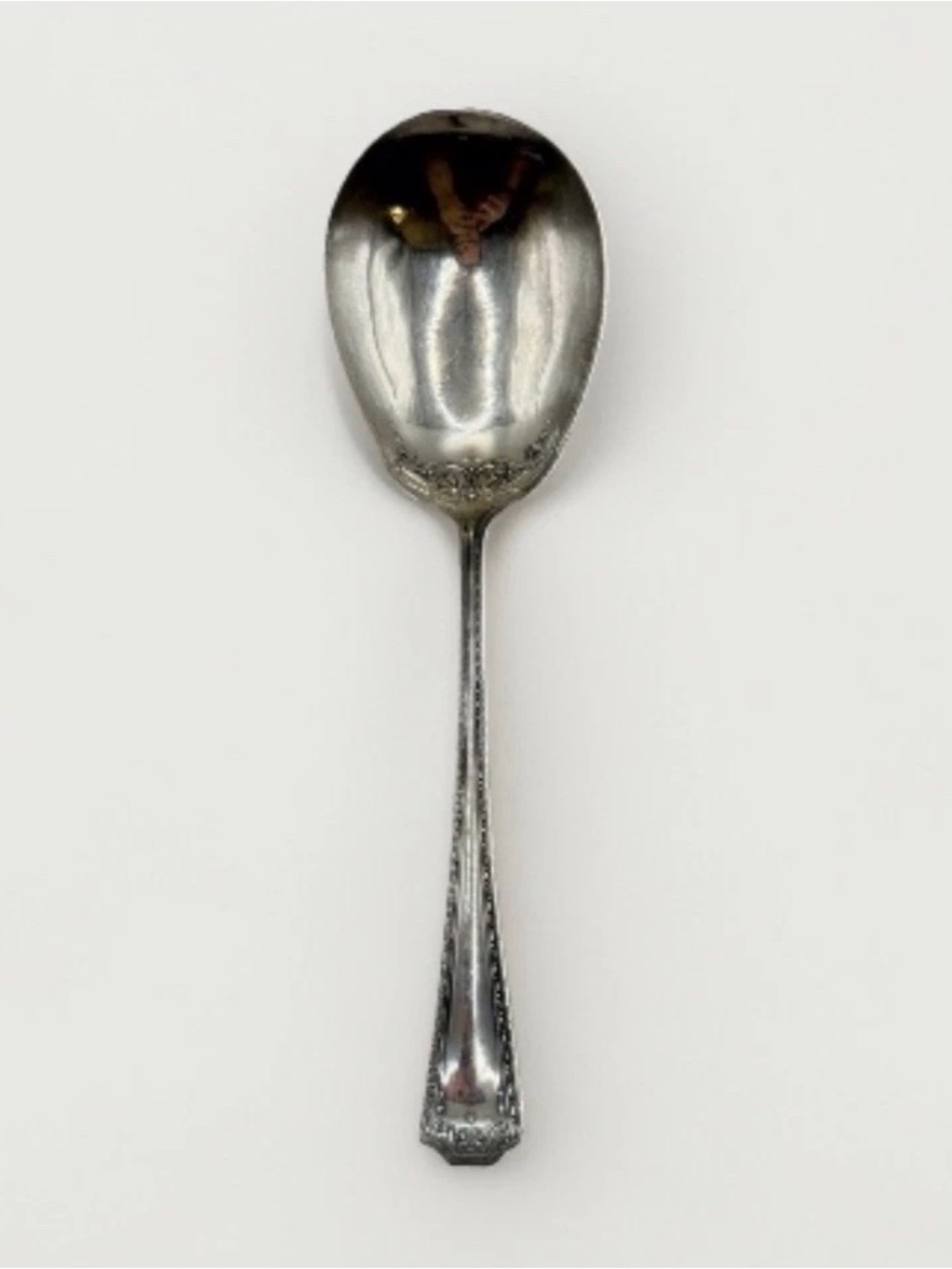 WD SMITH Silver 9‎ 1/2" Solid Smooth Casserole Spoon WDI1 (Silverplate, 1912)